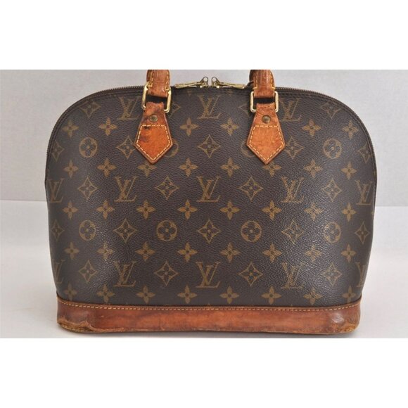 Authentic Louis Vuitton Monogram Alma Handbag Purse With Leather Trim - Picture 11 of 15
